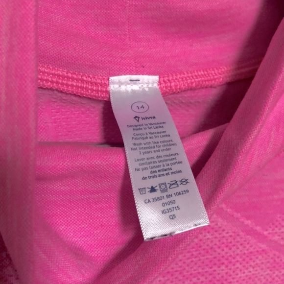 Ivivva by lululemon Fly Knit mock neck long sleeve T-shirt pink ombre youth 14 - Picture 3 of 5
